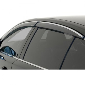 For 14-17 Infiniti Q50 WellVisors Smoke Side Window Visors Deflectors Rain Guard