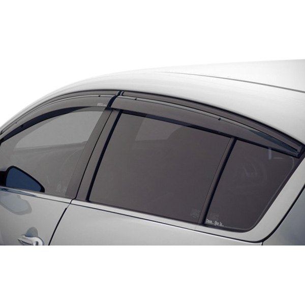  WELLvisors® - Kia Forte 2014 Deflectores de ventanas laterales delanteras y traseras ahumadas con moldura negra