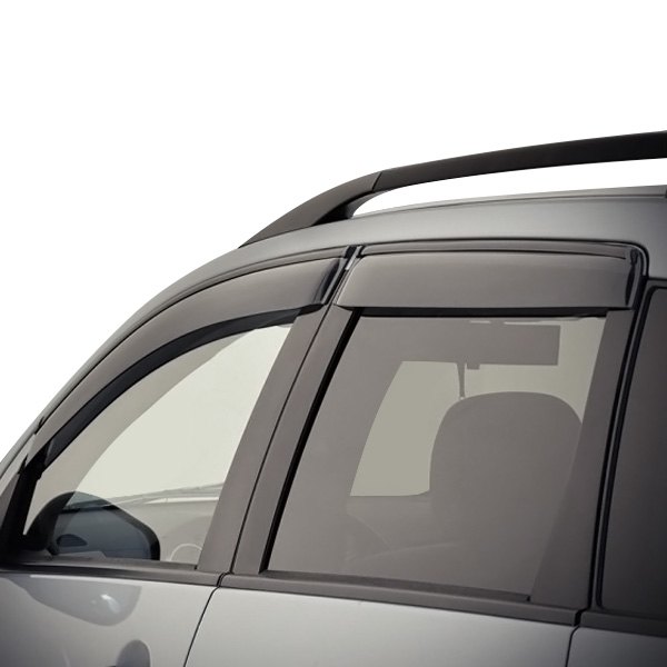 WELLvisors® - Tape-On Smoke Front and Rear Side Window Deflectors with Black Trim