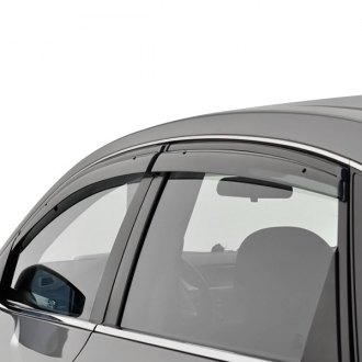 4 Pcs Set Tuningpros Window Visor Compatible With 2004-2006 Nissan Sentra DGWV2-484-2 Outside Mount Deflector Rain Guard Dark Smoke 
