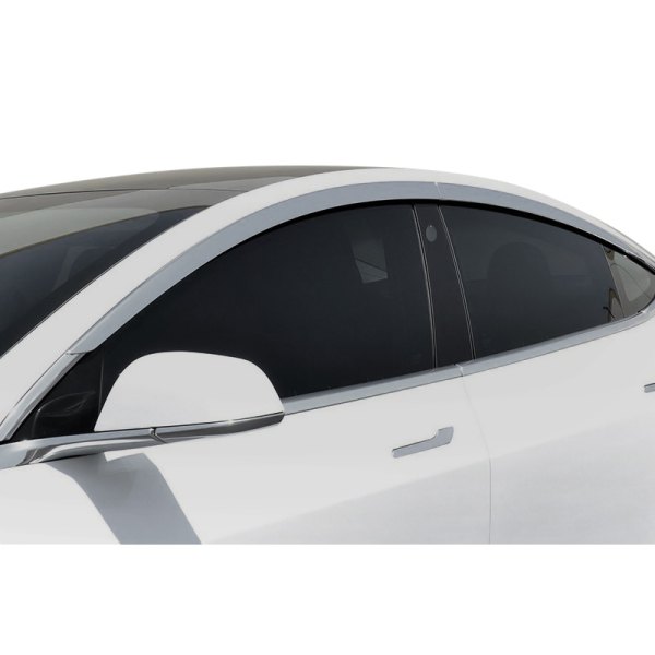 WELLvisors® - Tape-On Full Chrome Front and Rear Side Window Deflectors