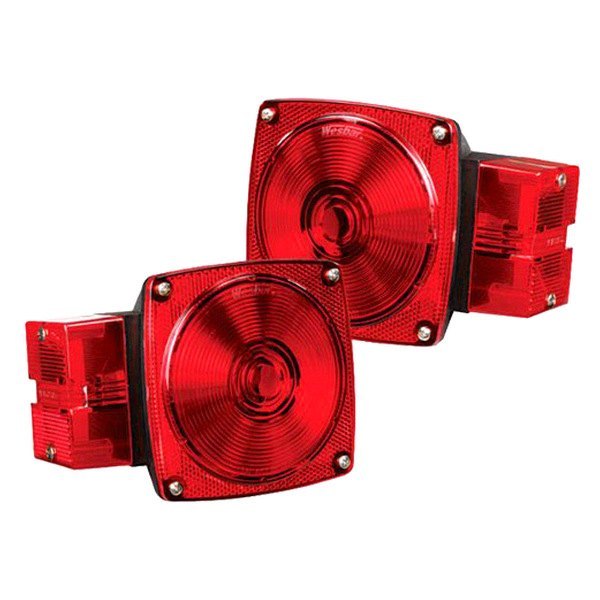 Wesbar® - 80 Series Side Red Square Surface Mount Lens for Submersible Tail Light