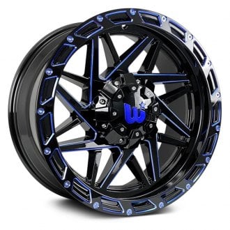 WESROCK® - BOULDER Gloss Black with Blue Milled Spokes and Rivets