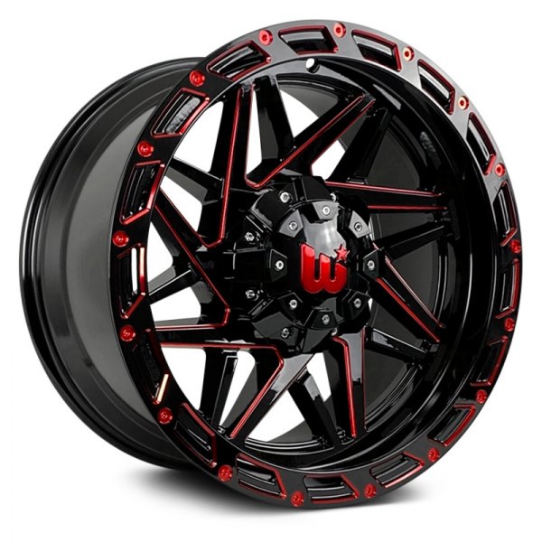 WESTERN® - BOULDER Gloss Black with Red Milled Spokes and Rivets