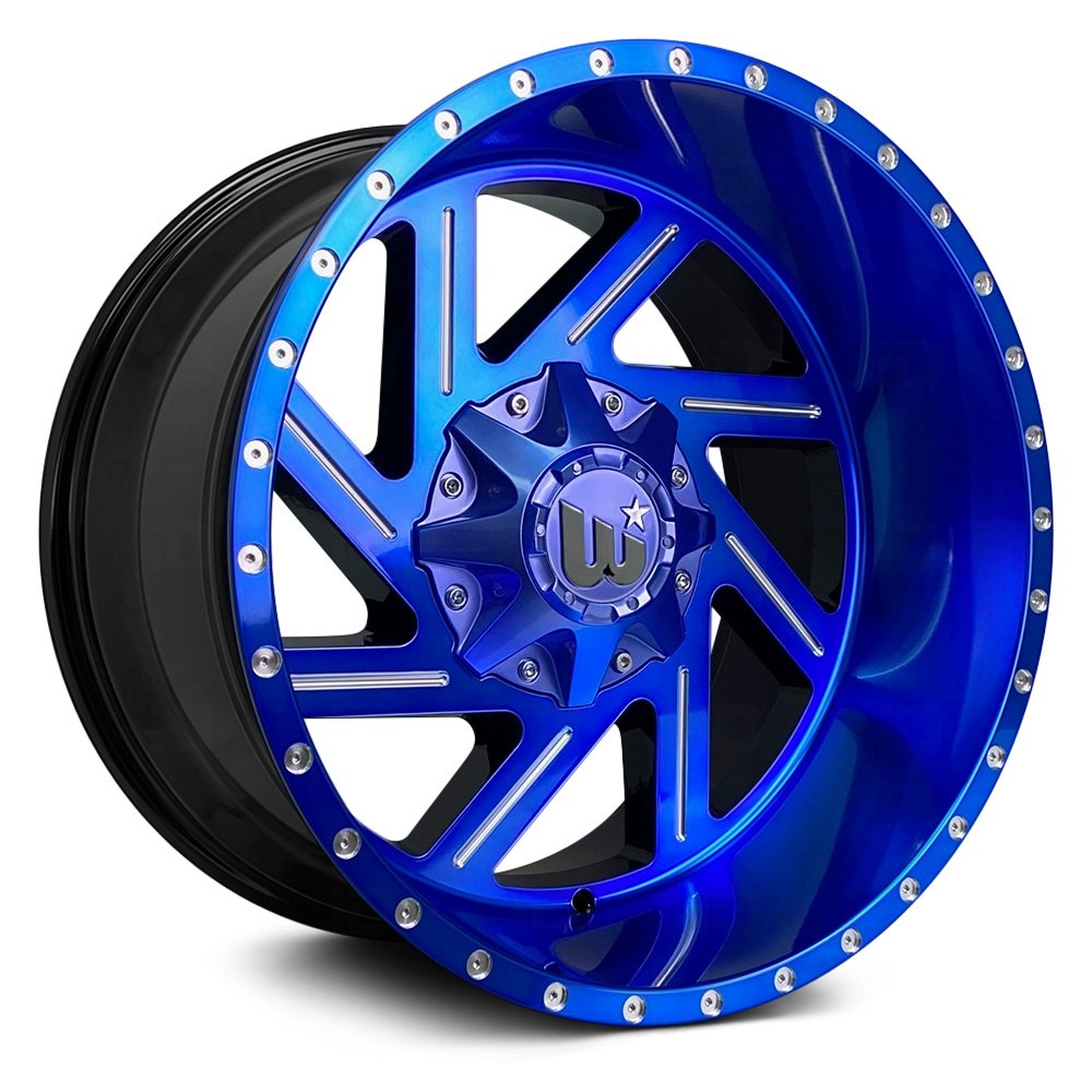 WESROCK CACTUS Wheels Blue with Machined Face and Lip Rims