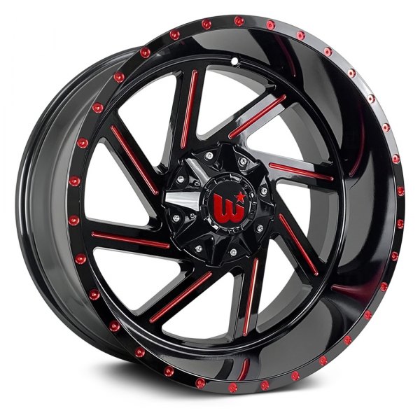 WESTERN® - CACTUS Gloss Black with Red Milled Spokes and Rivets