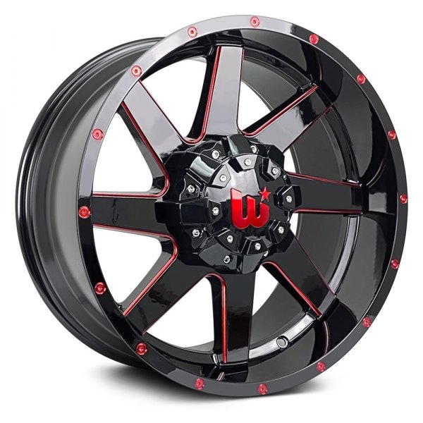 WESTERN® - HUNTER Gloss Black with Red Milled Spokes and Rivets
