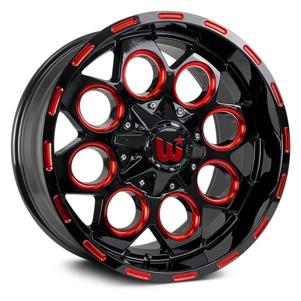 WESTERN® - STORM Gloss Black with Red Milled Spokes and Rivets