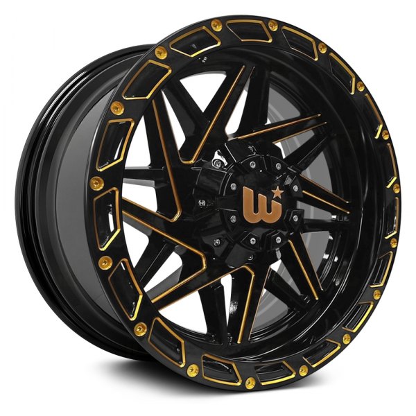 WESTERN® - BOULDER Gloss Black with Gold Milled Spokes and Rivets