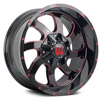 WESROCK® - DUSTY Gloss Black with Red Milled Spokes and Rivets