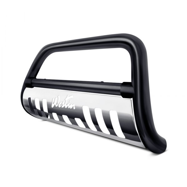 Westin® - 3" Ultimate Black Bull Bar with Brushed Skid Plate