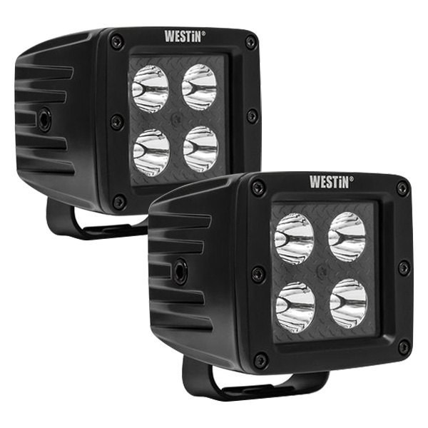 Westin® - HyperQ B-Force™ Stud Mount 3" 2x20W Square Spot Beam LED Lights