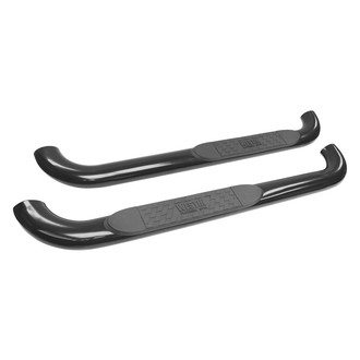 Westin® - 4" Platinum Cab Length Black Oval Tube Step Bars