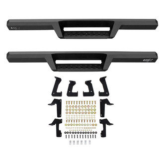 Westin® - 4" HDX Black Drop Steps with Black Steps Plates