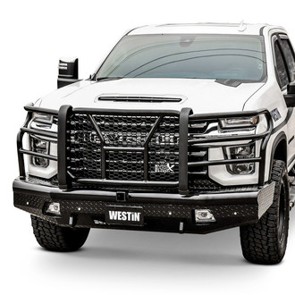 Westin® - HDX™ Bandit Full Width Black Powder Coated Front HD Bumper with Grille Guard