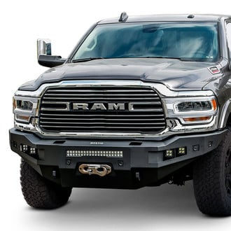 Westin® - PRO-Series Full Width Black Powder Coated Front Winch HD Bumper