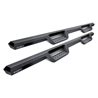 Westin® - 4" HDX Black Drop Steps with Black Steps Plates