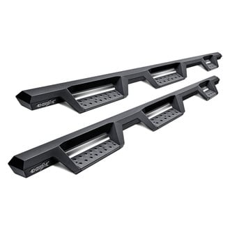 Westin® - 4" HDX Black Drop Steps with Black Steps Plates