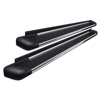 Westin® - 5.5" SG6 Cab Length Black Running Boards with Polished Trim