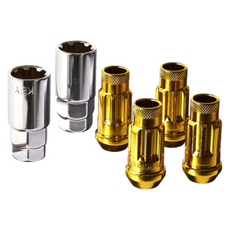 Wheel Mate® 32901Z - Muteki SR48 Gold Chrome Cone Seat Open End Wheel Locks