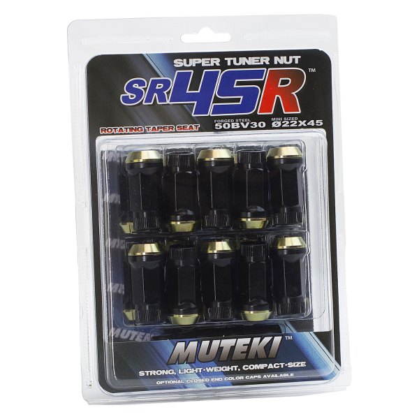 Wheel Mate® - Muteki SR45R Black Cone Seat Tuner Open End Lug Nuts