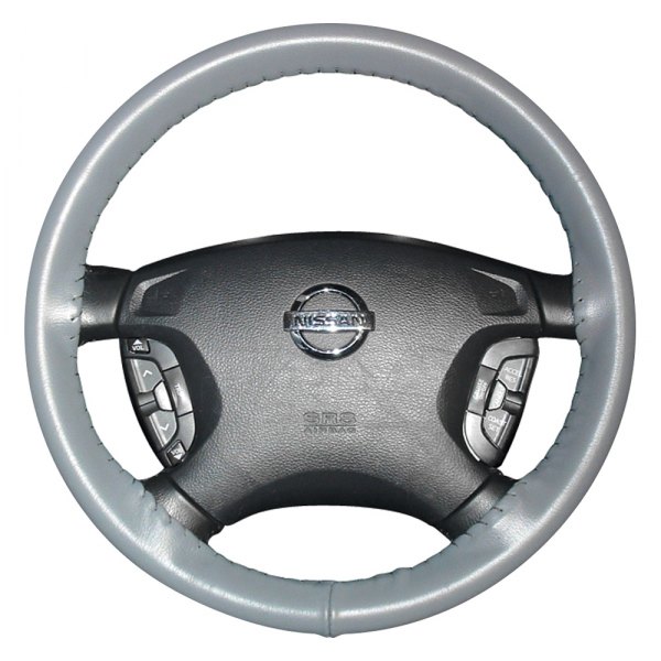 White Genuine Leather Steering Wheel Cover Grip Size C For Saturn & Volkswagen