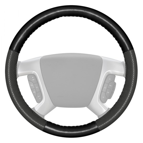 Wheelskins® - EuroPerf Perforated Black Steering Wheel Cover with Charcoal Sides Color