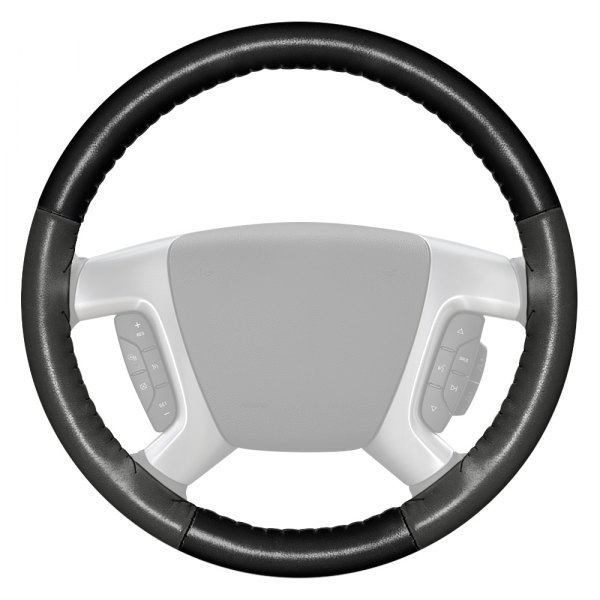 Wheelskins® - EuroTone Two-Color Black Steering Wheel Cover with Charcoal Sides Color