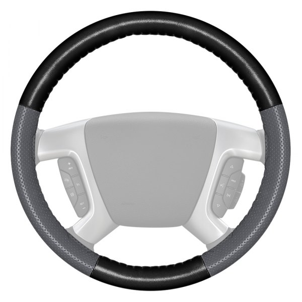 Wheelskins® - EuroPerf Perforated Black Steering Wheel Cover with Gray Sides Color