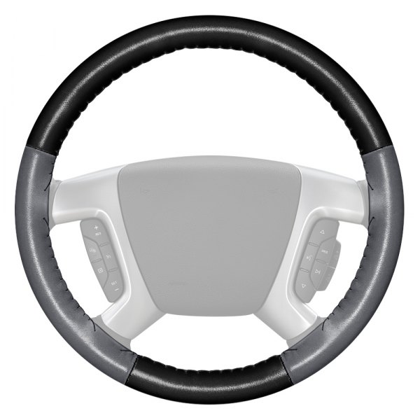 Wheelskins® - EuroTone Two-Color Black Steering Wheel Cover with Gray Sides Color