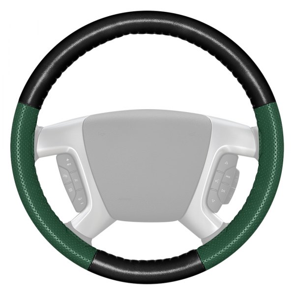 Wheelskins® - EuroPerf Perforated Black Steering Wheel Cover with Green Sides Color