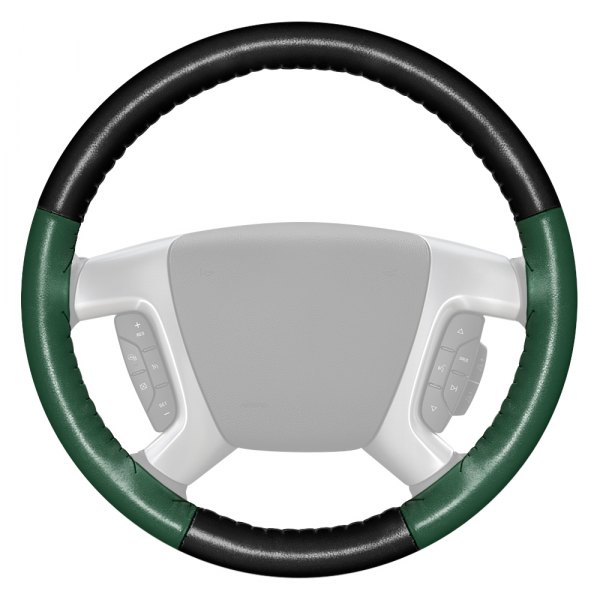 Wheelskins® - EuroTone Two-Color Black Steering Wheel Cover with Green Sides Color