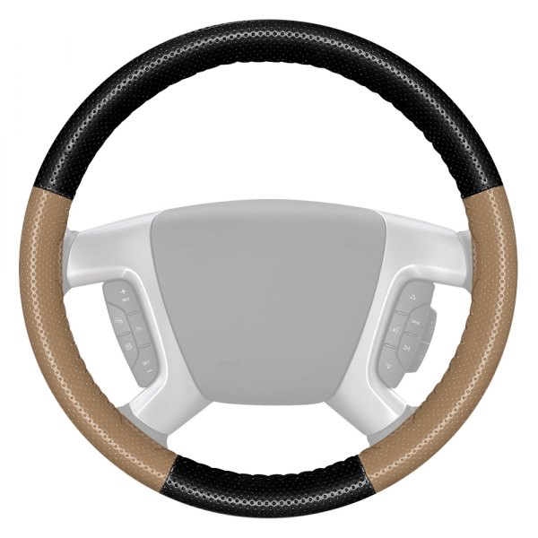 Wheelskins® - EuroPerf Perforated Black Steering Wheel Cover with Sand Sides Color