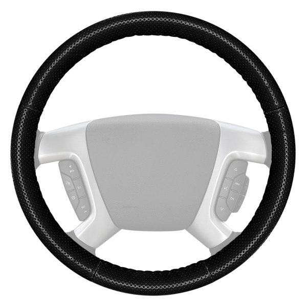 Wheelskins® - EuroPerf Perforated Black Steering Wheel Cover with Black Sides Color