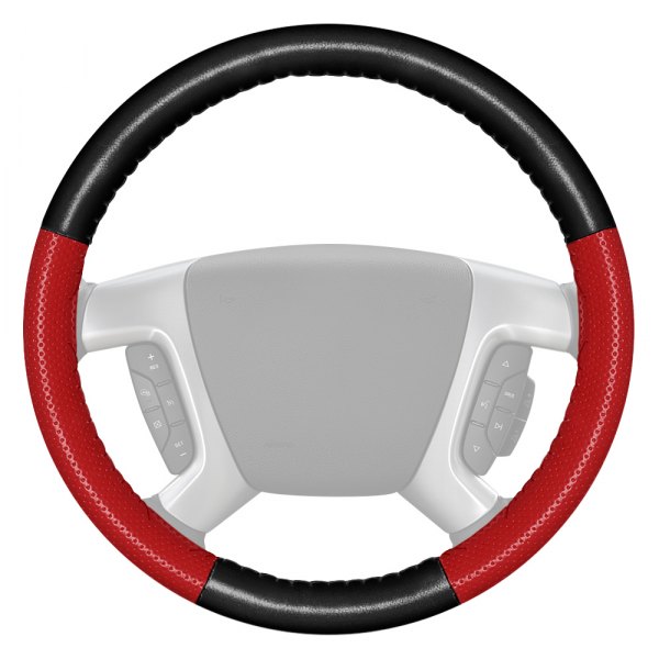 Wheelskins® - EuroPerf Perforated Black Steering Wheel Cover with Red Sides Color