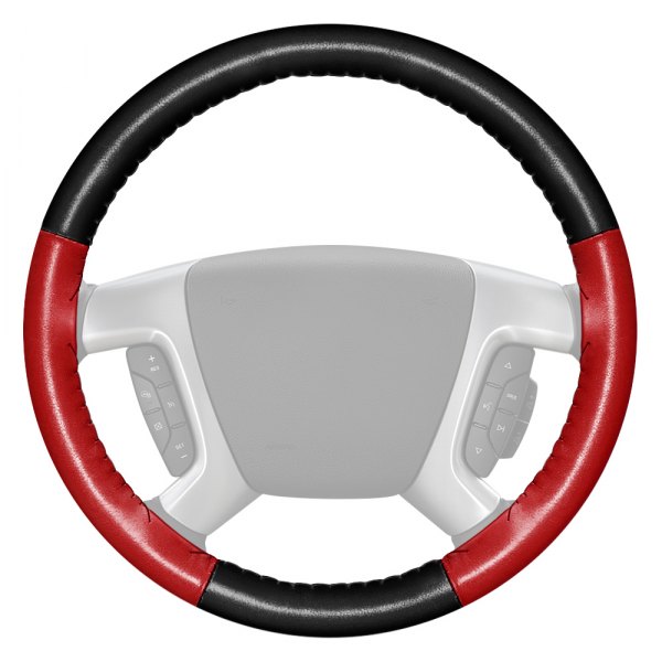 Wheelskins® - EuroTone Two-Color Black Steering Wheel Cover with Red Sides Color