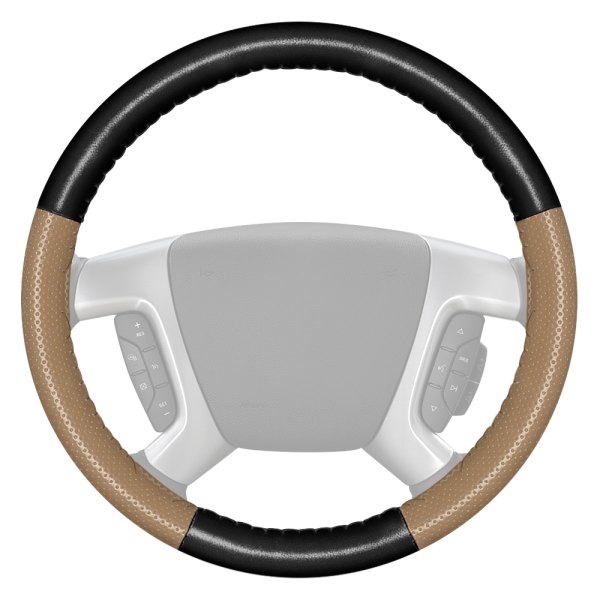 Wheelskins® - EuroPerf Perforated Black Steering Wheel Cover with Sand Sides Color