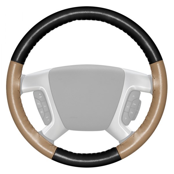 Wheelskins® - EuroTone Two-Color Black Steering Wheel Cover with Sand Sides Color