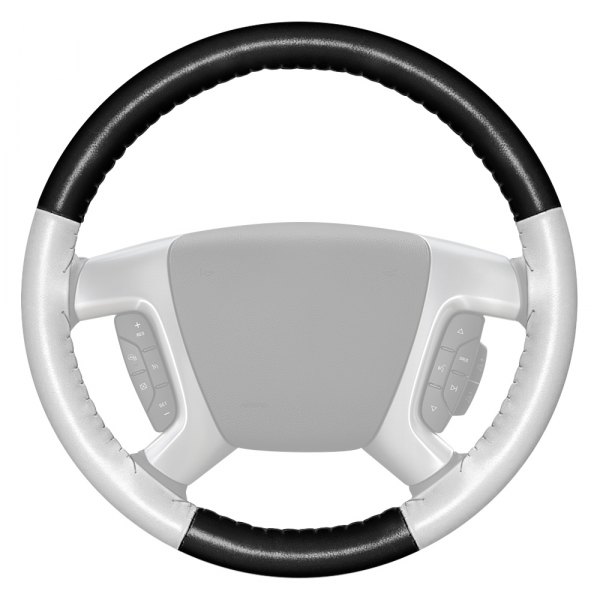 Wheelskins® - EuroTone Two-Color Black Steering Wheel Cover with White Sides Color