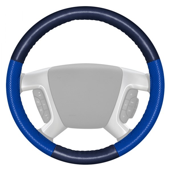 Wheelskins® - EuroPerf Perforated Blue Steering Wheel Cover with Cobalt Sides Color