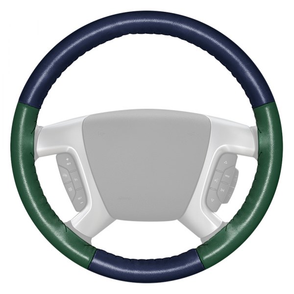 Wheelskins® - EuroTone Two-Color Blue Steering Wheel Cover with Green Sides Color
