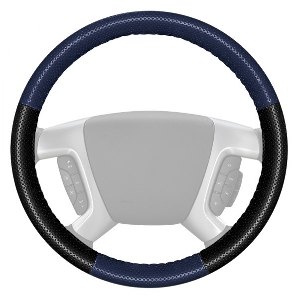 Wheelskins® - EuroPerf Perforated Blue Steering Wheel Cover with Black Sides Color