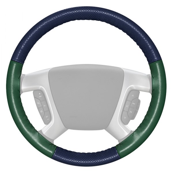 Wheelskins® - EuroPerf Perforated Blue Steering Wheel Cover with Green Sides Color