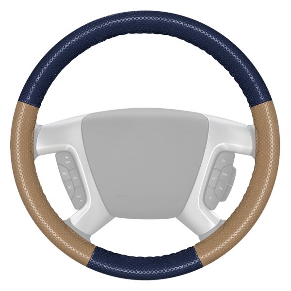 Wheelskins® - EuroPerf Perforated Blue Steering Wheel Cover with Sand Sides Color