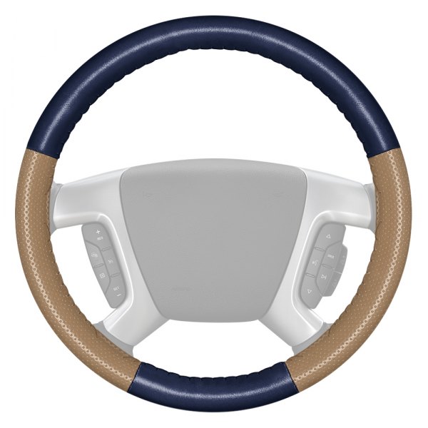Wheelskins® - EuroPerf Perforated Blue Steering Wheel Cover with Sand Sides Color