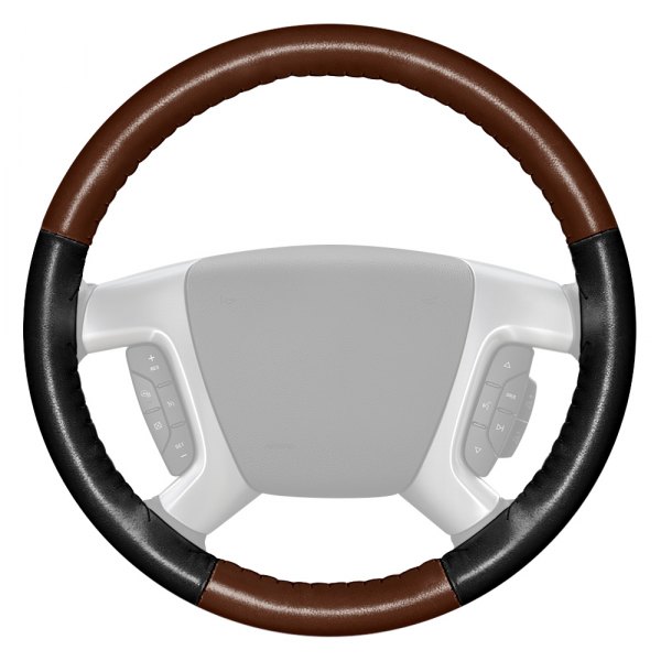 Wheelskins® - EuroTone Two-Color Brown Steering Wheel Cover with Black Sides Color