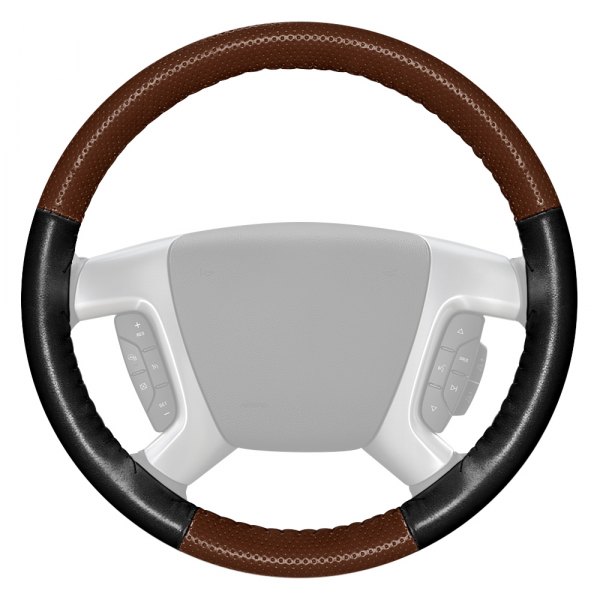 Wheelskins® - EuroPerf Perforated Brown Steering Wheel Cover with Black Sides Color