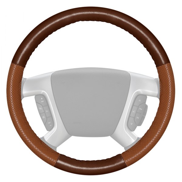 Wheelskins® - EuroPerf Perforated Brown Steering Wheel Cover with Tan Sides Color
