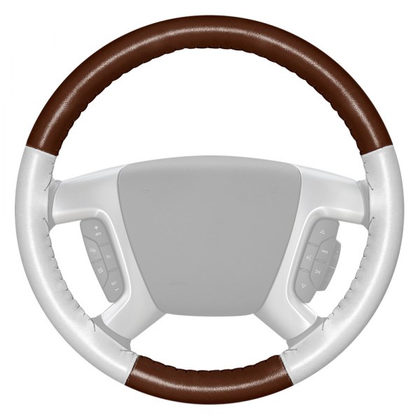 Wheelskins® - EuroTone Two-Color Brown Steering Wheel Cover with White Sides Color