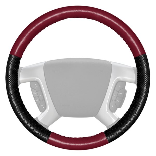Wheelskins® - EuroPerf Perforated Burgundy Steering Wheel Cover with Black Sides Color